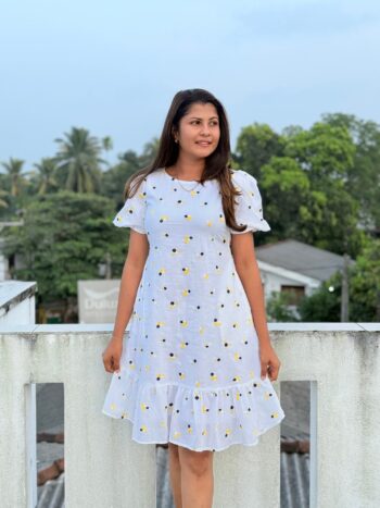 Black Dotted Short Frock