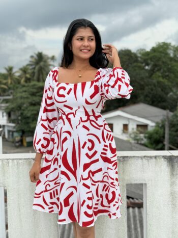 Red And White Short Frock